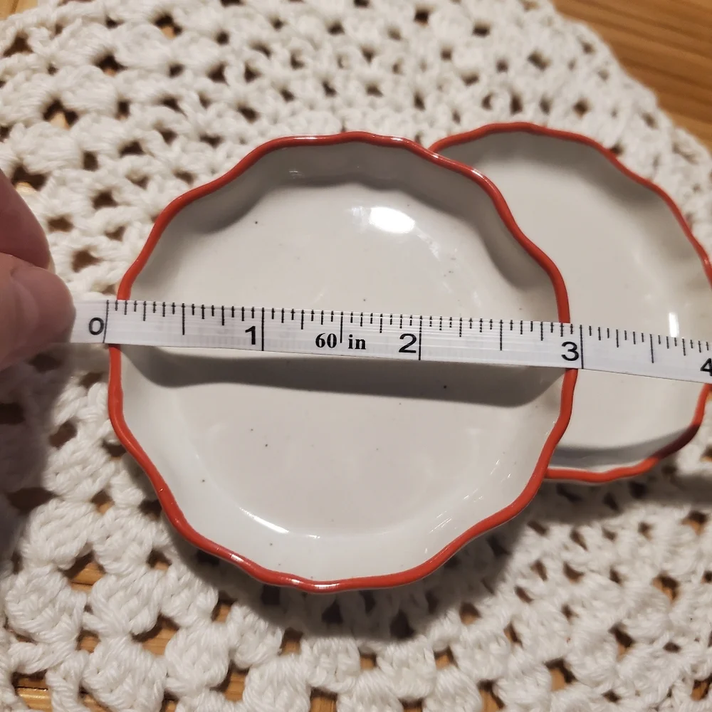 Irregular Edge Recycled Ceramic Trinket Dish Cream/Orange - Hearth & Hand™ with